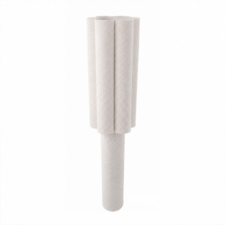 Lampadar Bonn, metal, PVC, material textil boucle, alb, 1XE27, H.130 cm, MILD000179-WH