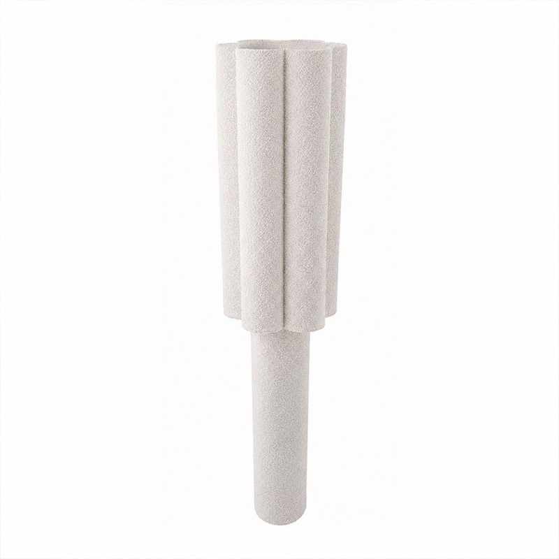 Lampadar Bonn, metal, PVC, material textil boucle, alb, 1XE27, H.130 cm, MILD000179-WH