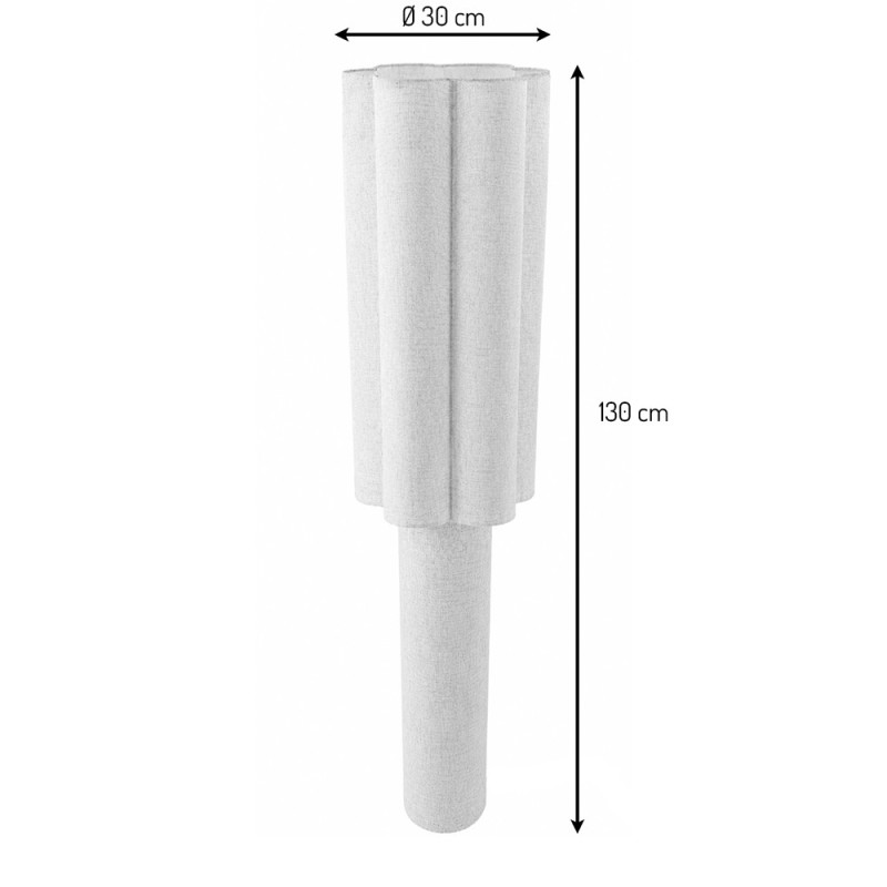 Lampadar Bonn, metal, PVC, material textil, bej, 1XE27, H.130 cm, MILD000179-BG
