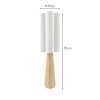 Lampadar Bacau, metal, lemn, PVC, material textil, alb, 1XE27, H.125 cm, MILD000180-WOOD