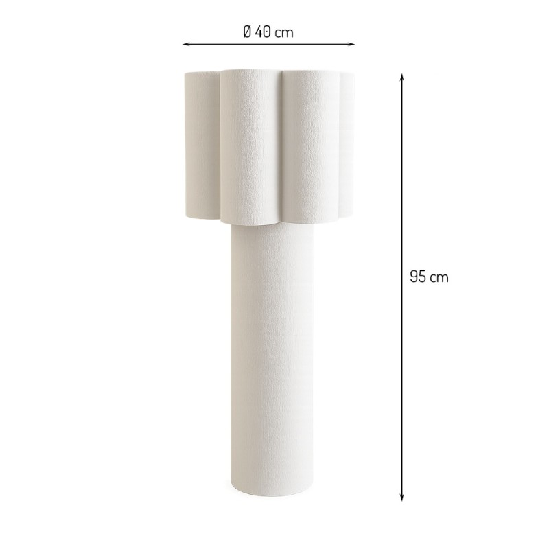 Lampadar Viseu, metal, PVC, material textil, alb, 1XE27, H.95 cm, MILD000181-BG