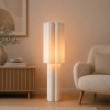 Lampadar Almere, metal, PVC, material textil boucle, alb, 1XE27, H.120 cm, MILD000182-BG