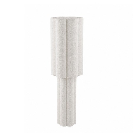 Lampadar Almere, metal, PVC, material textil boucle, alb, 1XE27, H.120 cm, MILD000182-BG