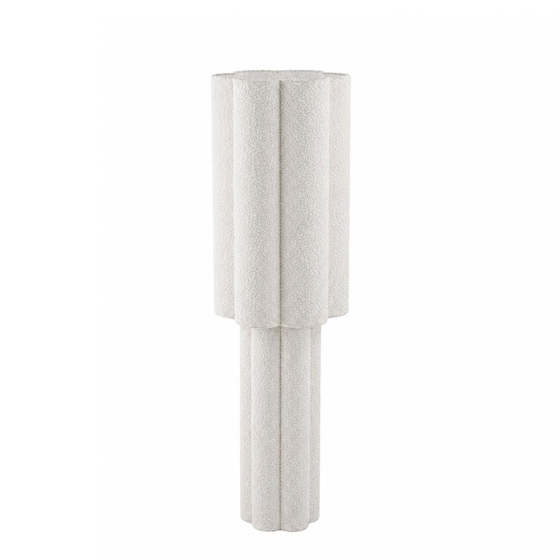 Lampadar Almere, metal, PVC, material textil boucle, alb, 1XE27, H.120 cm, MILD000182-BG