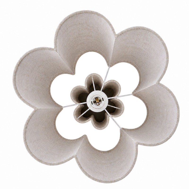 Lampadar Almere, metal, PVC, material textil, bej, 1XE27, H.120 cm, MILD000182-BR