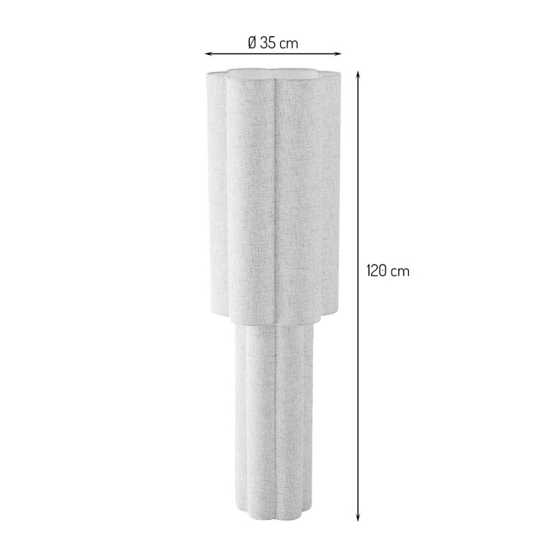 Lampadar Almere, metal, PVC, material textil, bej, 1XE27, H.120 cm, MILD000182-BR