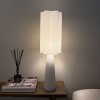 Lampa de masa Ravenna, metal, PVC, material textil, alb, 1XE27, H.75 cm, MILD000183-WH