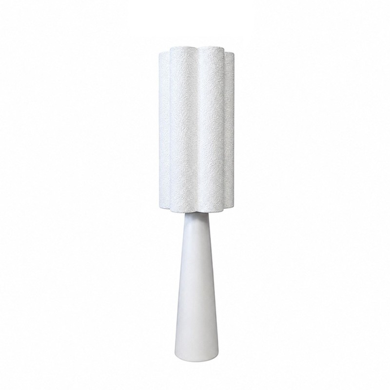 Lampa de masa Ravenna, metal, PVC, material textil, alb, 1XE27, H.75 cm, MILD000183-WH