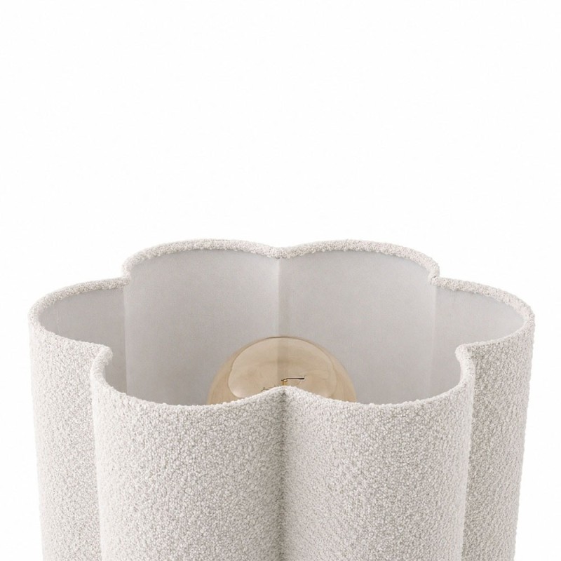 Veioza Kazan, metal, PVC, material textil, alb, 1XE27, H.43 cm, MILD000184-BG