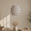 Suspensie Wels, metal, PVC, material textil, bej, 1XE27, D.33 cm, MILD000186-BG