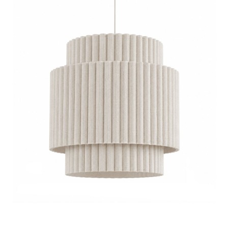 Suspensie Wels, metal, PVC, material textil, bej, 1XE27, D.33 cm, MILD000186-BG