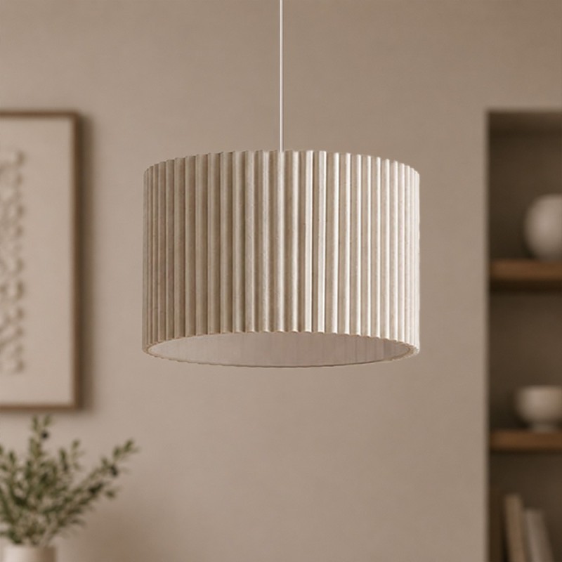 Suspensie Vasteras, metal, PVC, material textil, 1XE27, D.38 cm, MILD000187-BG