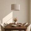 Suspensie Vasteras, metal, PVC, material textil, 1XE27, D.38 cm, MILD000187-BG