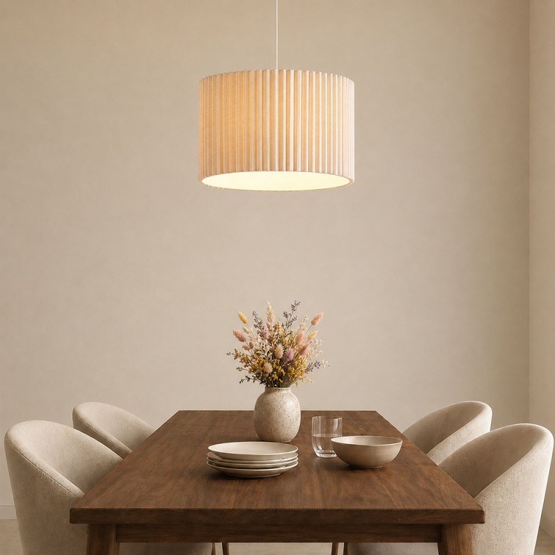 Suspensie Vasteras, metal, PVC, material textil, 1XE27, D.38 cm, MILD000187-BG