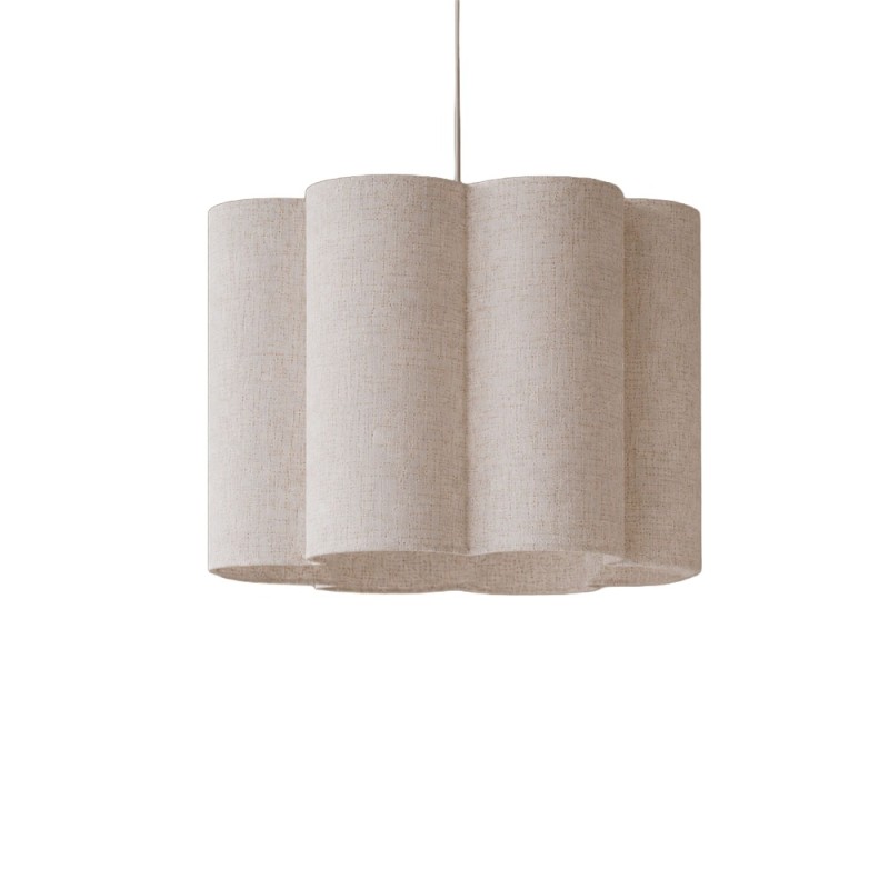 Lampadar Chania, metal, PVC, material textil, bej, 1XE27, D.40 cm, MILD000188-BG