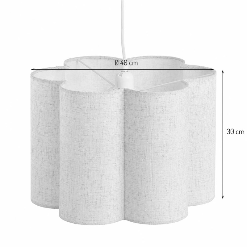 Lampadar Chania, metal, PVC, material textil, bej, 1XE27, D.40 cm, MILD000188-BG
