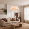 Suspensie Lecce, metal, PVC, material textil, bej, 1XE27, D.60 cm, MILD000190-BG