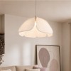 Suspensie Lecce, metal, PVC, material textil boucle, alba, 1XE27, D.60 cm, MILD000190-WH