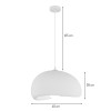 Suspensie Tuzla, metal, EPS, alb, 1XE27, D.40 cm, MILD000191-WH
