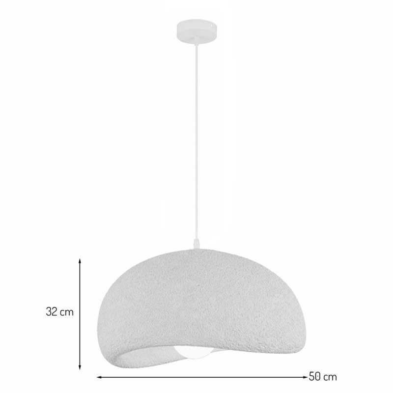 Suspensie Tuzla, metal, EPS, bej, 1XE27, D.50 cm, MILD000192-BG