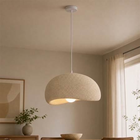 Suspensie Tuzla, metal, EPS, bej, 1XE27, D.50 cm, MILD000192-BG