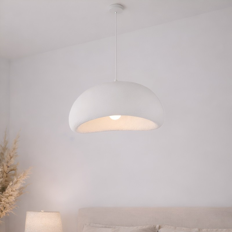 Suspensie Tuzla, metal, EPS, alb, 1XE27, D.50 cm, MILD000192-WH