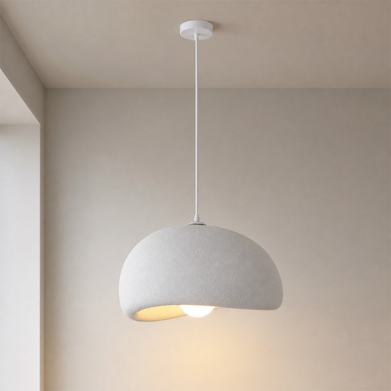 Suspensie Tuzla, metal, EPS, alb, 1XE27, D.50 cm, MILD000192-WH