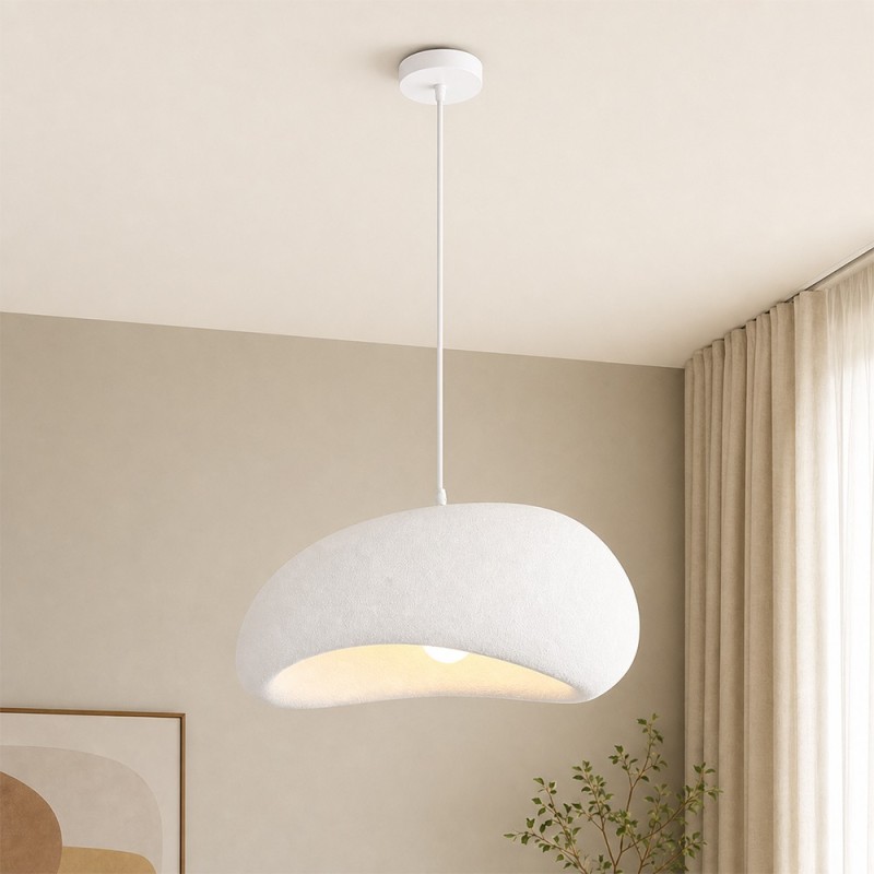 Suspensie Vaduz, metal, EPS, alb, 1XE27, D.40 cm, MILD000194-WH