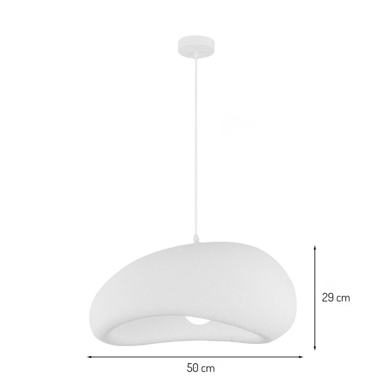 Suspensie Vaduz, metal, EPS, alb, 1XE27, D.50 cm, MILD000195-WH
