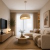 Suspensie Vaduz, metal, EPS, bej, 1XE27, D.60 cm, MILD000196-BG