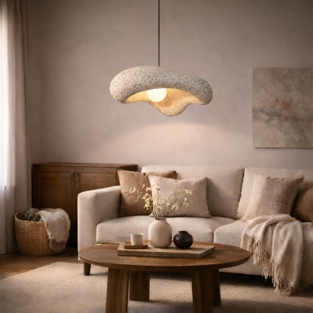 Suspensie Zenica, metal, EPS, bej, 1XE27, D.40 cm, 240-198-BGBR