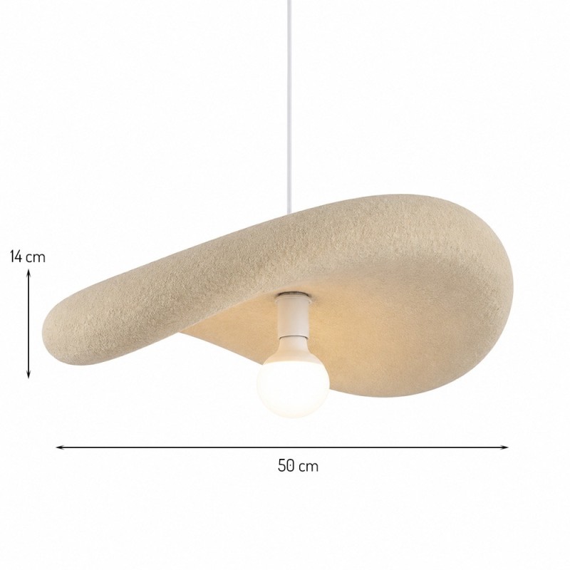 Suspensie Aveiro, metal, EPS, aspect piatra, bej, 1XE27, D.50 cm, MILD000206-BG