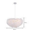 Suspensie Zilina, metal, pene, alb, 1XE27, D.50 cm, MILD000207-WH
