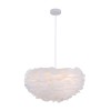 Suspensie Zilina, metal, pene, alb, 1XE27, D.60 cm, MILD000208-WH