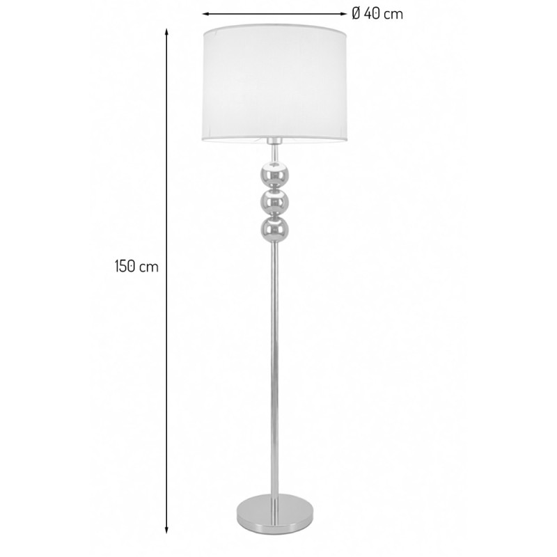 Lampadar Ypres, metal, material textil, auriu, 1XE27, H.150 cm, MILD000209-GL