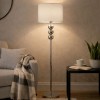 Lampadar Ypres, metal, material textil, argintiu, 1XE27, H.150 cm, MILD000209-SI