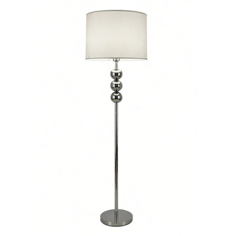 Lampadar Ypres, metal, material textil, argintiu, 1XE27, H.150 cm, MILD000209-SI