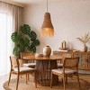 Suspensie Nazaire, metal, stuf, bej, 1XE27, D.30 cm, MILD000212-UN
