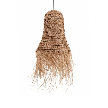 Suspensie Nazaire, metal, stuf, bej, 1XE27, D.30 cm, MILD000212-UN