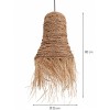 Suspensie Nazaire, metal, stuf, bej, 1XE27, D.35 cm, MILD000213-UN