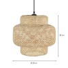 Suspensie Dresden, metal, bambus, bej, 1XE27, D.40 cm, MILD000214-UN