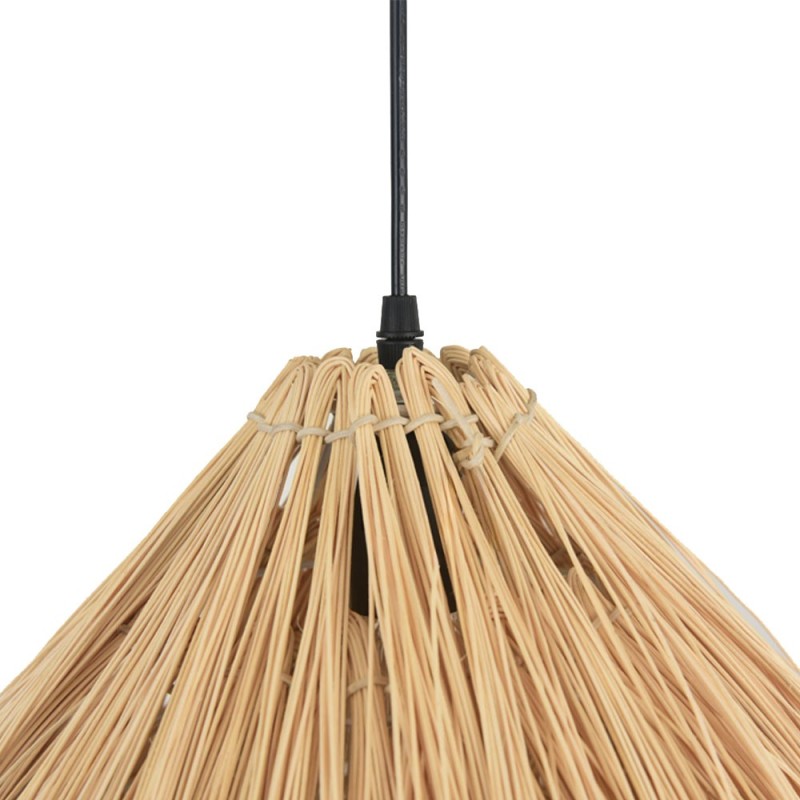 Suspensie Pau, metal, ratan, bej, 1XE27, D.30 cm, MILD000215-UN