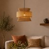 Suspensie Bruno, metal, ratan, bej, 1XE27, D.40 cm, MILD000216-UN