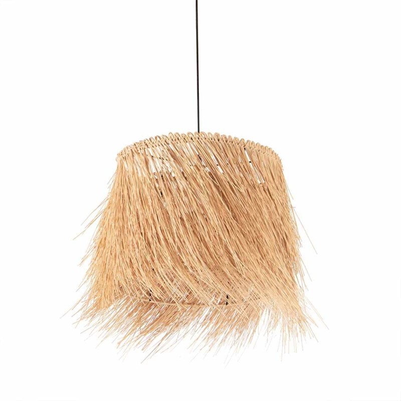 Suspensie Pilsen, metal, ratan, bej, 1XE27, D.40 cm, MILD000217-UN