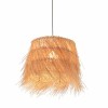 Suspensie Pilsen, metal, ratan, bej, 1XE27, D.40 cm, MILD000217-UN