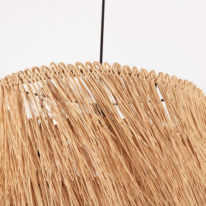 Suspensie Pilsen, metal, ratan, bej, 1XE27, D.40 cm, MILD000217-UN