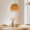 Suspensie Haarlem, metal, iuta naturala, bej, 1XE27, D.40 cm, MILD000218-UN