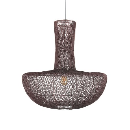 Suspensie Rotan, metal, ratan natural, violet, 1XE27, D.50 cm, MILD000220-UN