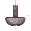 Suspensie Rotan, metal, ratan natural, violet, 1XE27, D.50 cm, MILD000220-UN