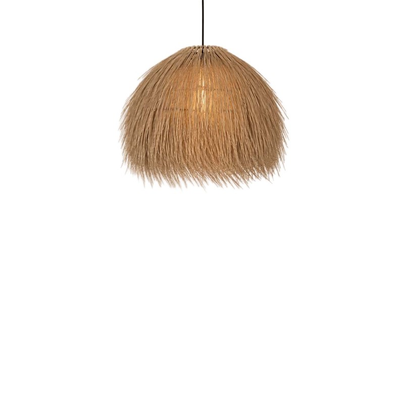 Suspensie Twente, metal, ratan natural, bej, 1XE27, D.55 cm, MILD000221-UN